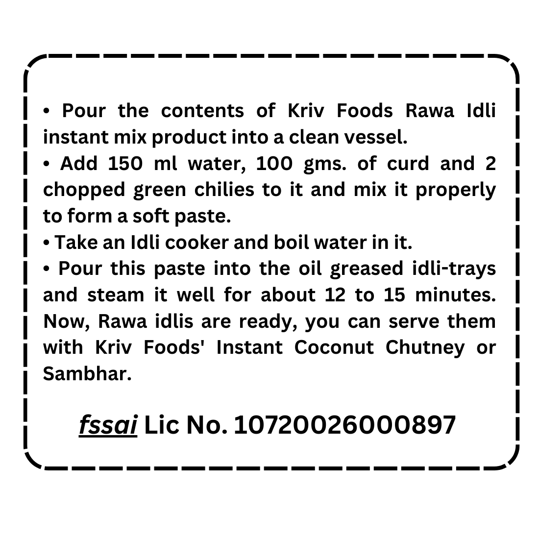 Instant Rawa Idli Mix