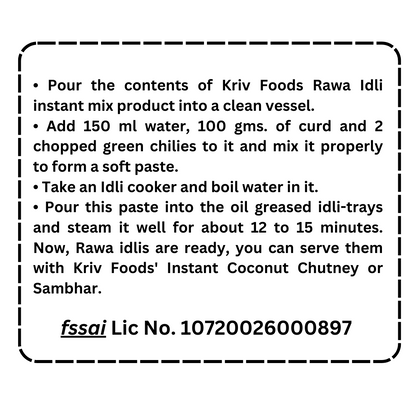 Instant Rawa Idli Mix